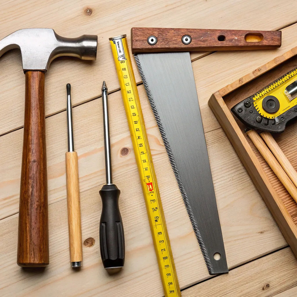 Selection of professional carpentry tools